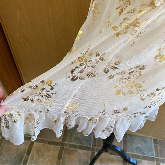 Lucy In The Sky • Rosa Chiffon Day Dress in Ivory and Gold Detailing - Picture 10 of 14